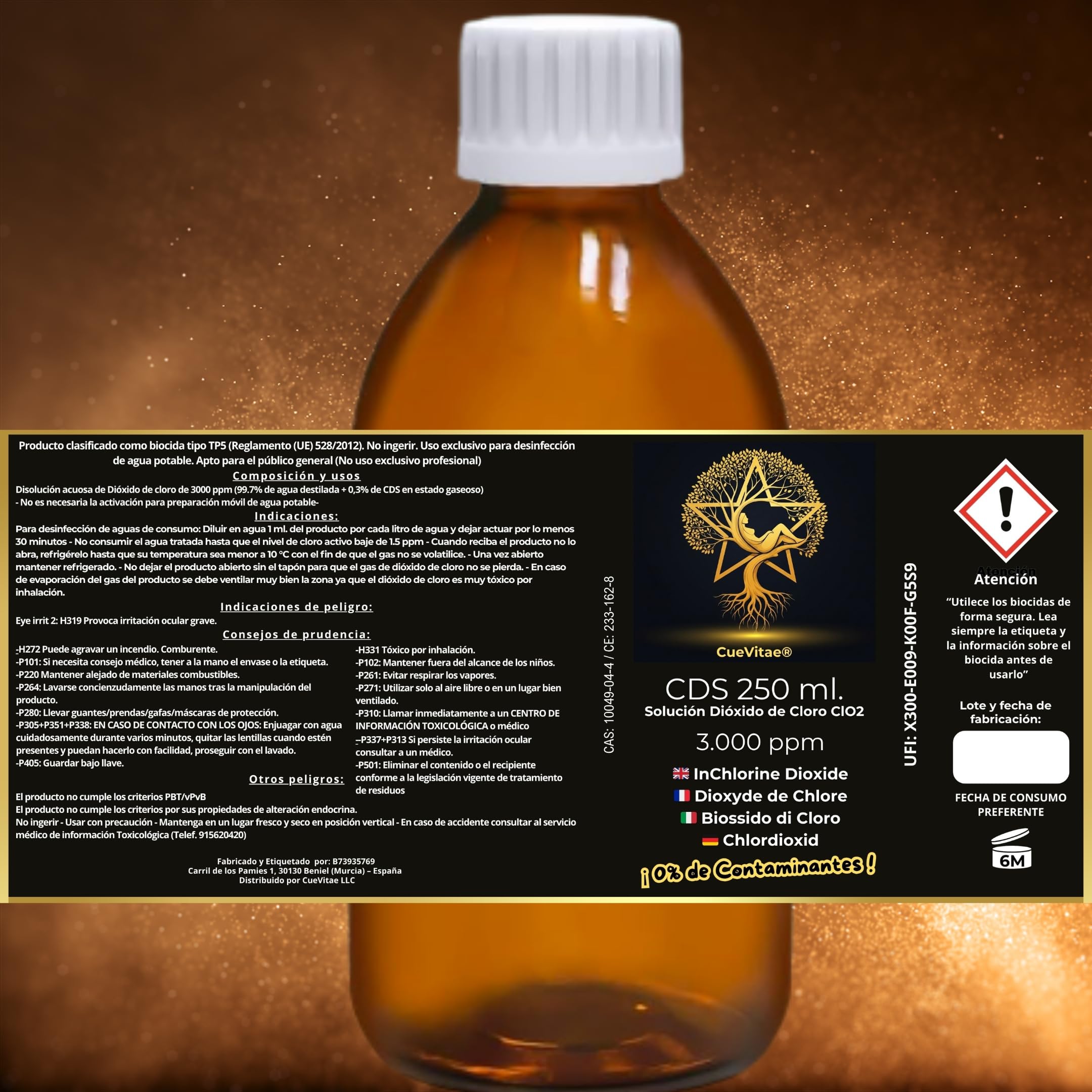 CDS 0,3% | Pack 2X250 ml | Solución Acuosa | Vidrio Ámbar