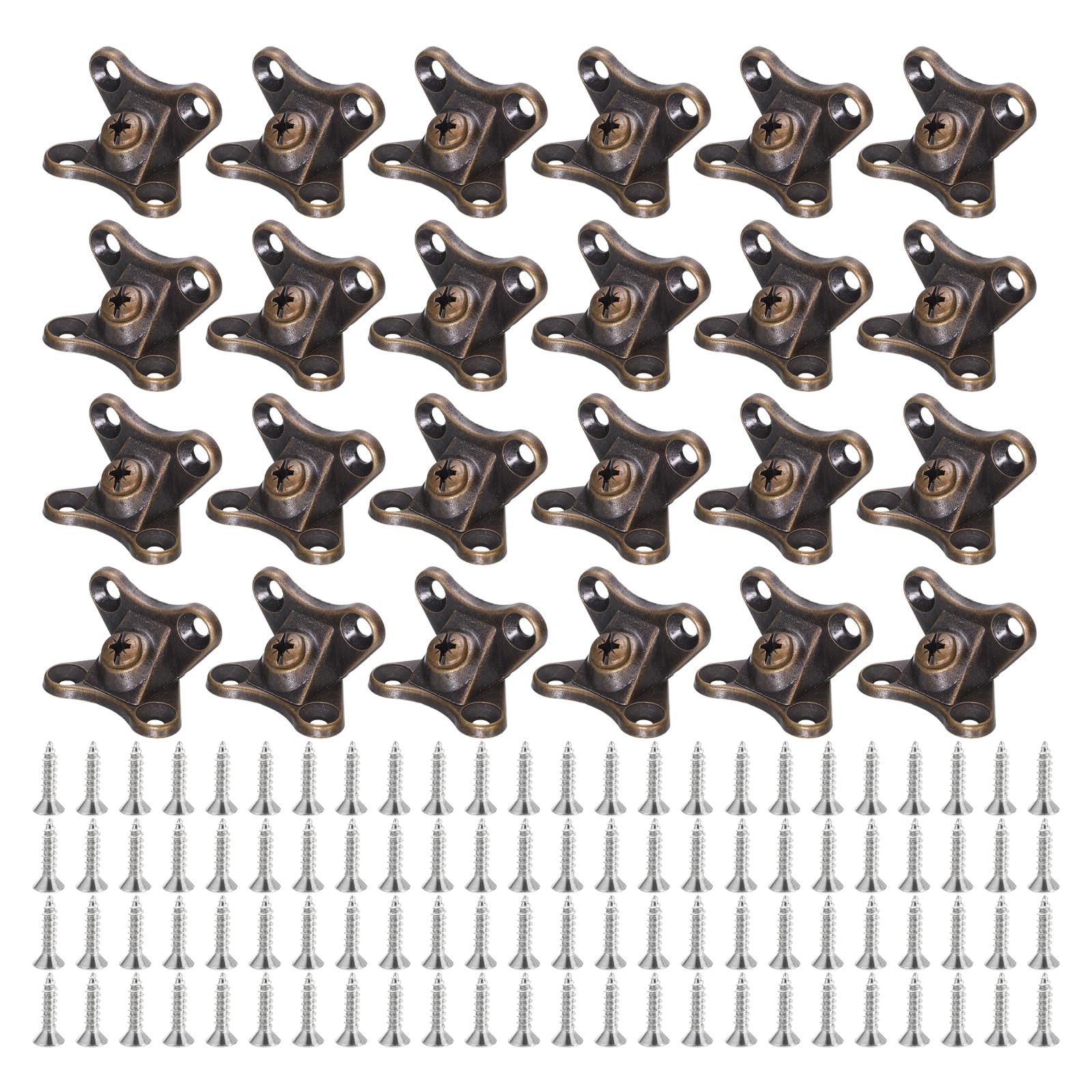uxcell 24Pcs Removable Corner Brace, Metal Butterfly L Brackets Right Angle Support with Screws for Shelves Cabinets