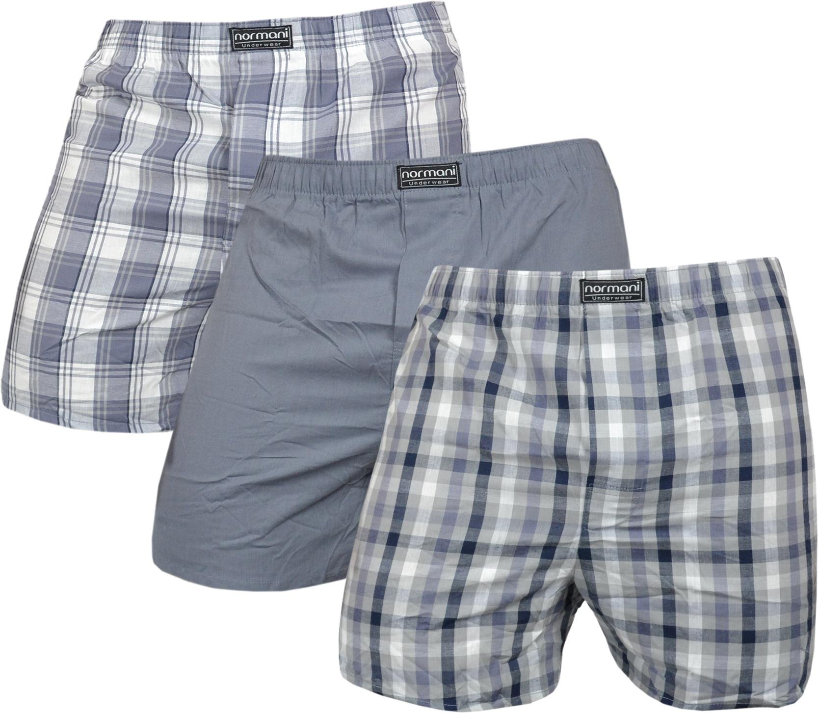 normani 3 x Herren Web Boxershorts aus Reiner Baumwolle