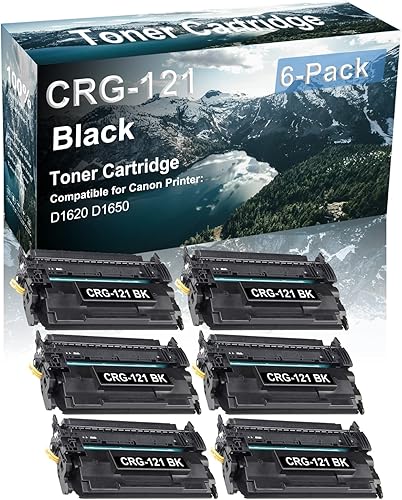 Paquete de 6 cartuchos de impresora láser Canon CRG-121 compatibles con Canon CRG-121 de alta capacidad para impresora Canon Image Class D1620 D1650