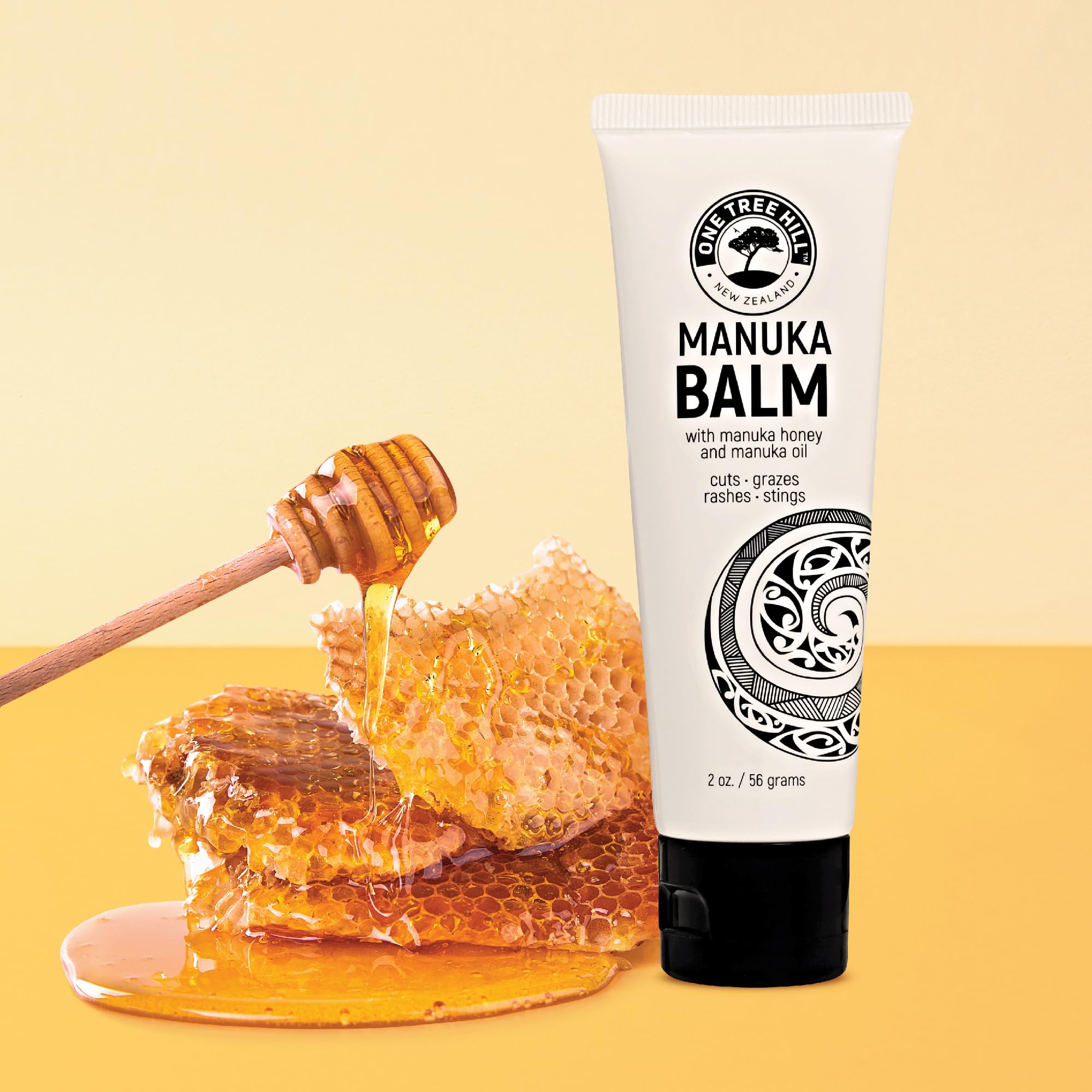 One Tree Hill Manuka Oil & Honey Balm - Skin Healing Ointment Care Cream - Intensive healing cream for Wounds, Burns, Grazes, Rashes, Cuts and Scars - 2 oz