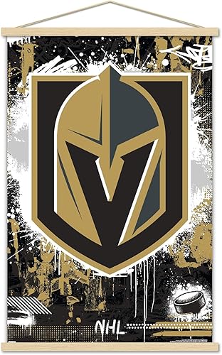 Trends International NHL Vegas Golden Knights - Póster de pared con logotipo Maximalist 23, 22.37 x 34.00 pulgadas, paquete de impresión premium y