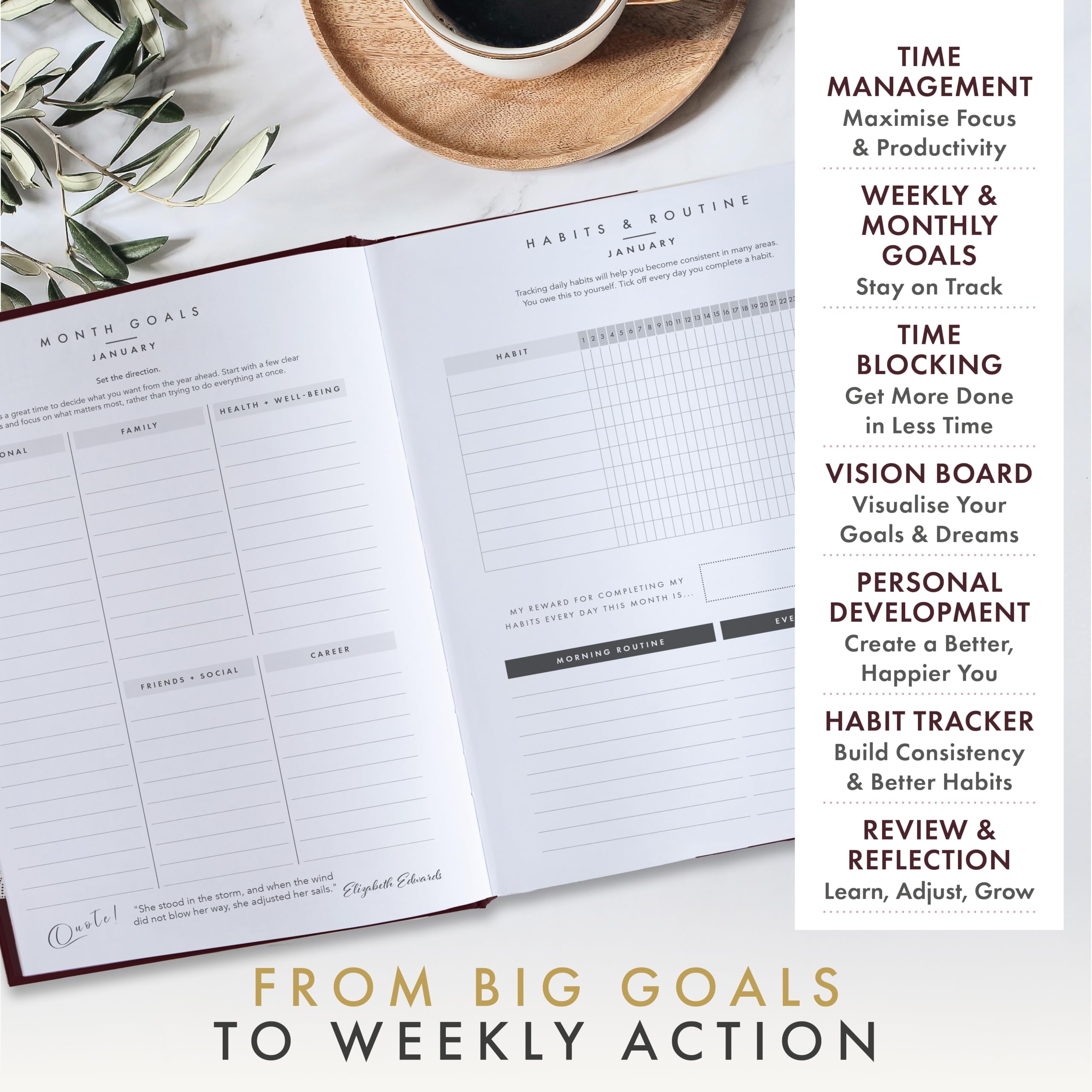 Perfect Planner Company Agenda 2027 Semainier de productivité A5