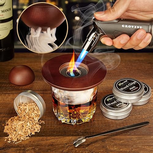 Miniatura 2 de Kit de ahumador de whisky, kit de ahumador de cóctel con antorcha, kit de ahumador de bourbon, kit de ahumador a la antigua, kit de infusor de
