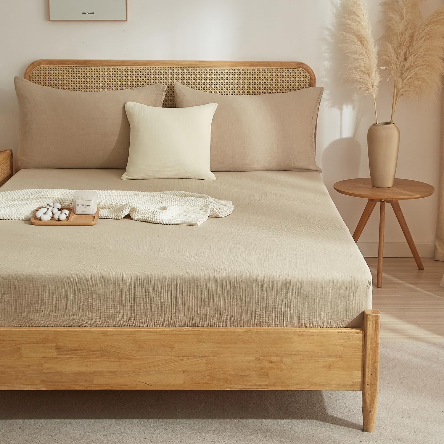 Luofanfei Bambus Lyocell Spannbettlaken 90x200cm Grün Salbeigrün Boxspringbett Frottee Topper Glänzend Bambusfaser Bettlaken Spannbetttuch 90 x 200 Uni Spannbetttücher für Hohe Matratze bis 25-30 cm