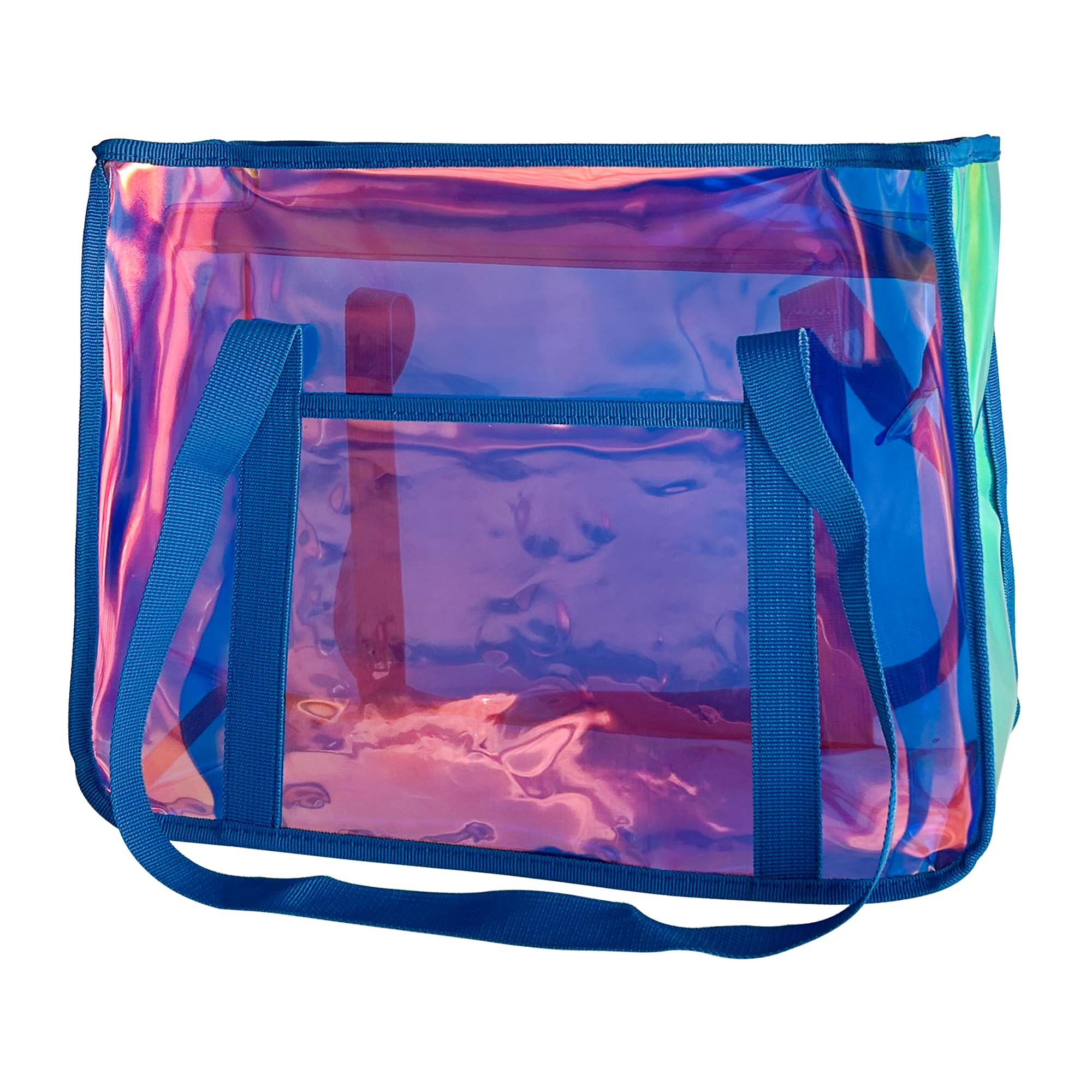 TotePrint Mode Frau Tasche Super-große holographische Strand Todd-Paket TPU-Material Regenbogen transparente wasserdichte Schultertasche