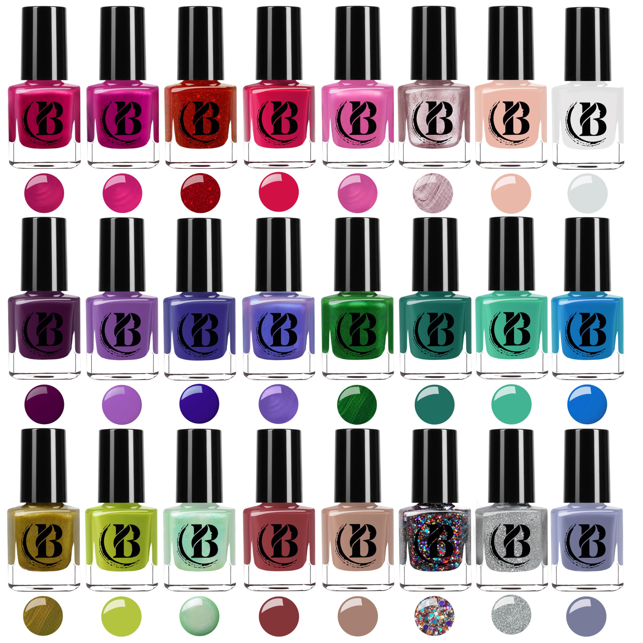 SPLASH Nail Polish Set – 24 NEW 2026 Colours | Modern Gloss, Pearl & Pastel Finishes | Quick-Dry | British Brand