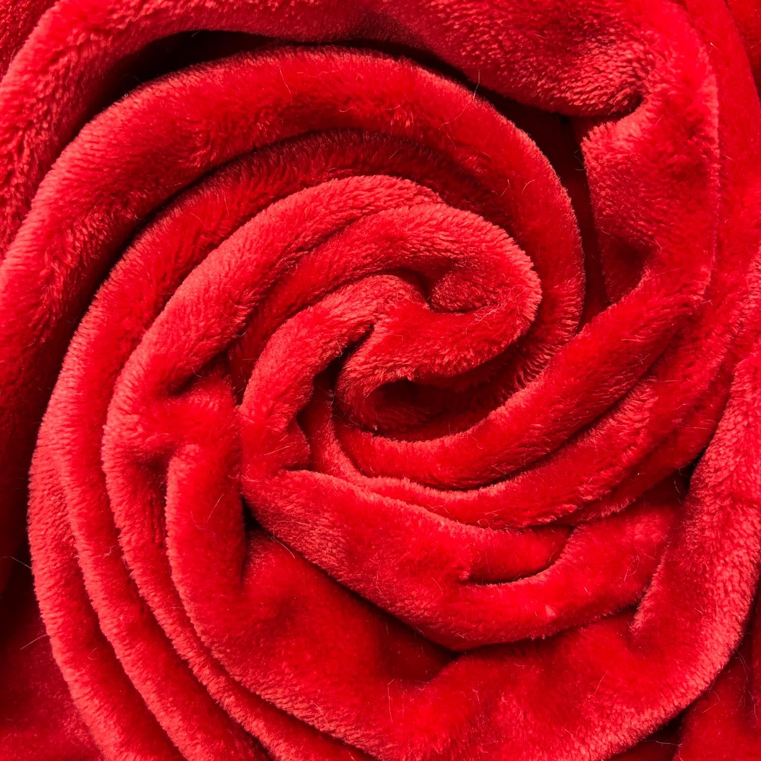 Crs Fur Fabrics Red Plush Cuddle Fleece Fabric Material 1/2Mtr