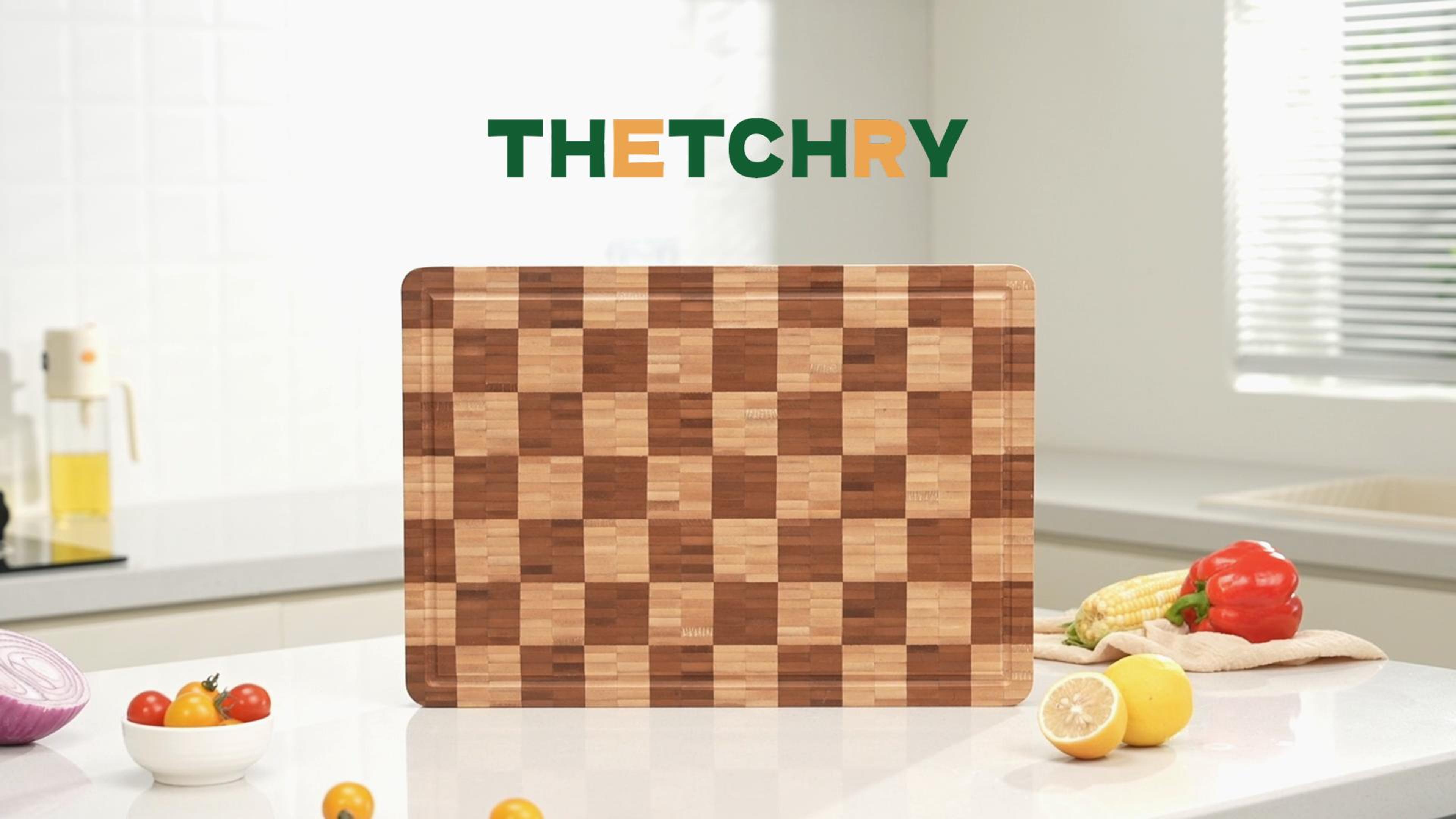 Amazon.com: THETCHRY Cutting Boards for Kitchen, Bamboo Checkered