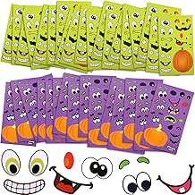 120 Sheets Halloween Stickers Sheets Pumpkin Decoration Stickers Lantern Face Stickers for Halloween Party Supplies