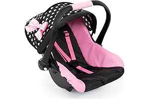 Bayer Design Dolls: Deluxe Car Seat: Hearts Black & Pink
