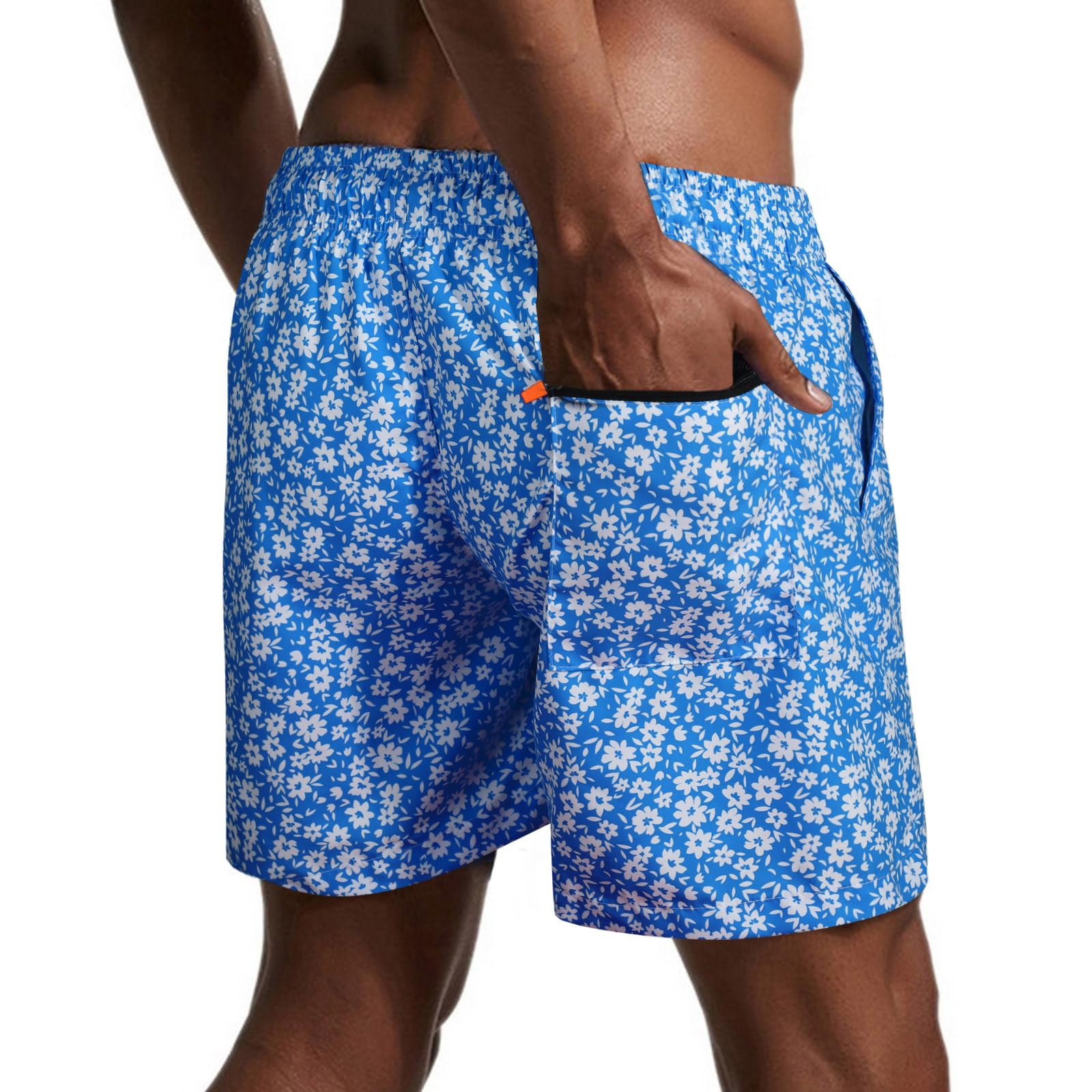 Danfiki Pantaloncini Costume da Bagno Uomo Asciugatura Veloce Calzoncini da Beach Costume da Bagno Fodera Rete con Taschino e Coulisse Trunks