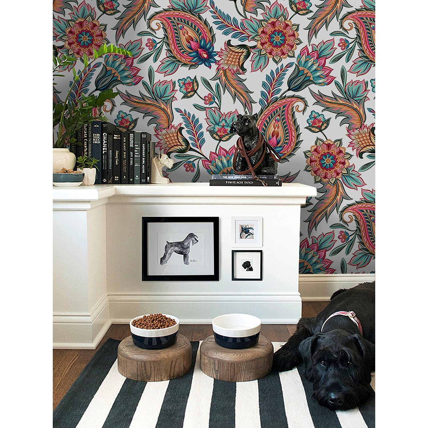 Papier Peint Auto-Adhésif Cuisine Salon Chambre stickers muraux Paisley 250cm