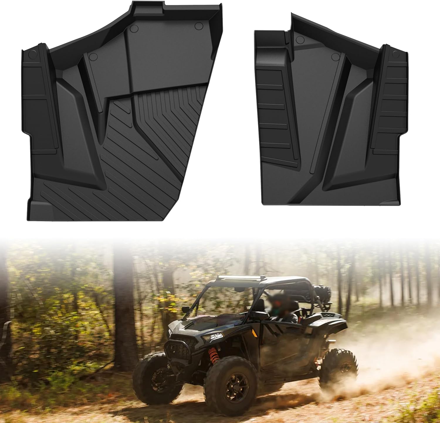 Floor Mats for Polaris RZR XP 1000 2024+, Front TPE Rubber Floor Mats All Weather Protection Slush Liner for Polaris RZR XP 1000 / XP 4 1000 2024+ Accessories (2PCS, Front Left & Right)
