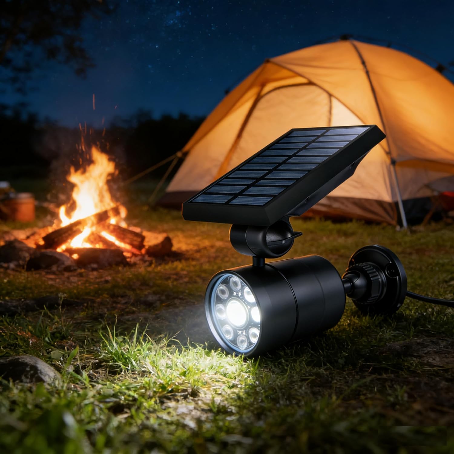 FREE 100-Week Replacement/Refund, Solar Motion Flood Security Lights Outdoor Waterproof Aluminum Case, Solar Motion Sensor LED Cameras Fill Spot Light for Outside Pathway Yard Patio Deck Porch(Black)