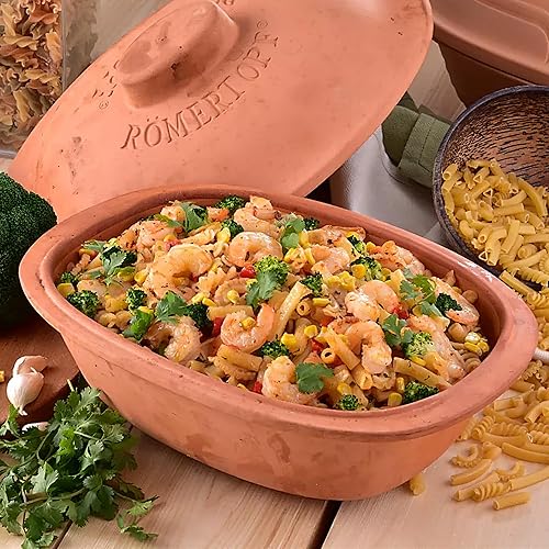 Miniatura 7 de Romertopf Clay Roaster Trend  Horno holandés antiadherente  Cocina saludable en olla  Horno de arcilla  Recipiente de cocina versátil - 4.7 cuartos
