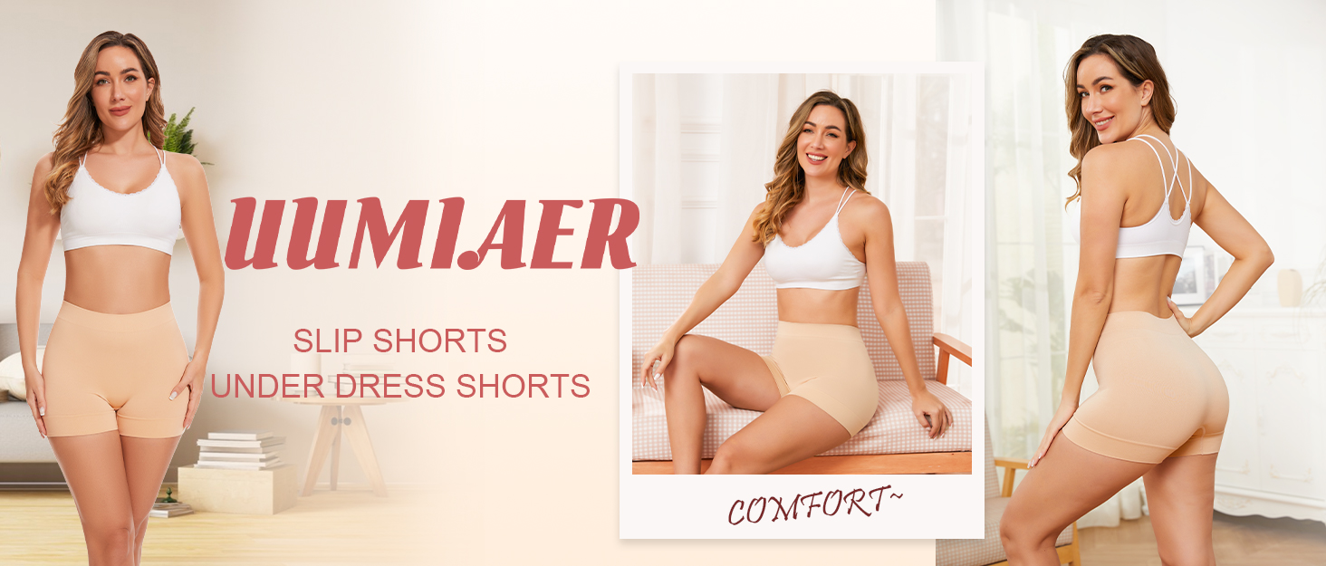 UUMIAER Slip Shorts for Under Dresses Women Seamless Anti Chafing Boyshorts