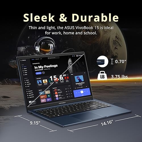 Vista 17 de ASUS Portátil VivoBook 15 delgado, pantalla FHD de 15.6 pulgadas, CPU Intel Core i5-1240P, gráficos Intel Iris Xe, 8 GB de RAM, SSD de 512 GB