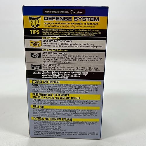 Miniatura 3 de SC Johnson Raid Max - Cucarachas de nebulizador seco sin ensuciar, insectos, hormigas, escarabajos, grillos, moscas, garrapatas, chinches (cada taza