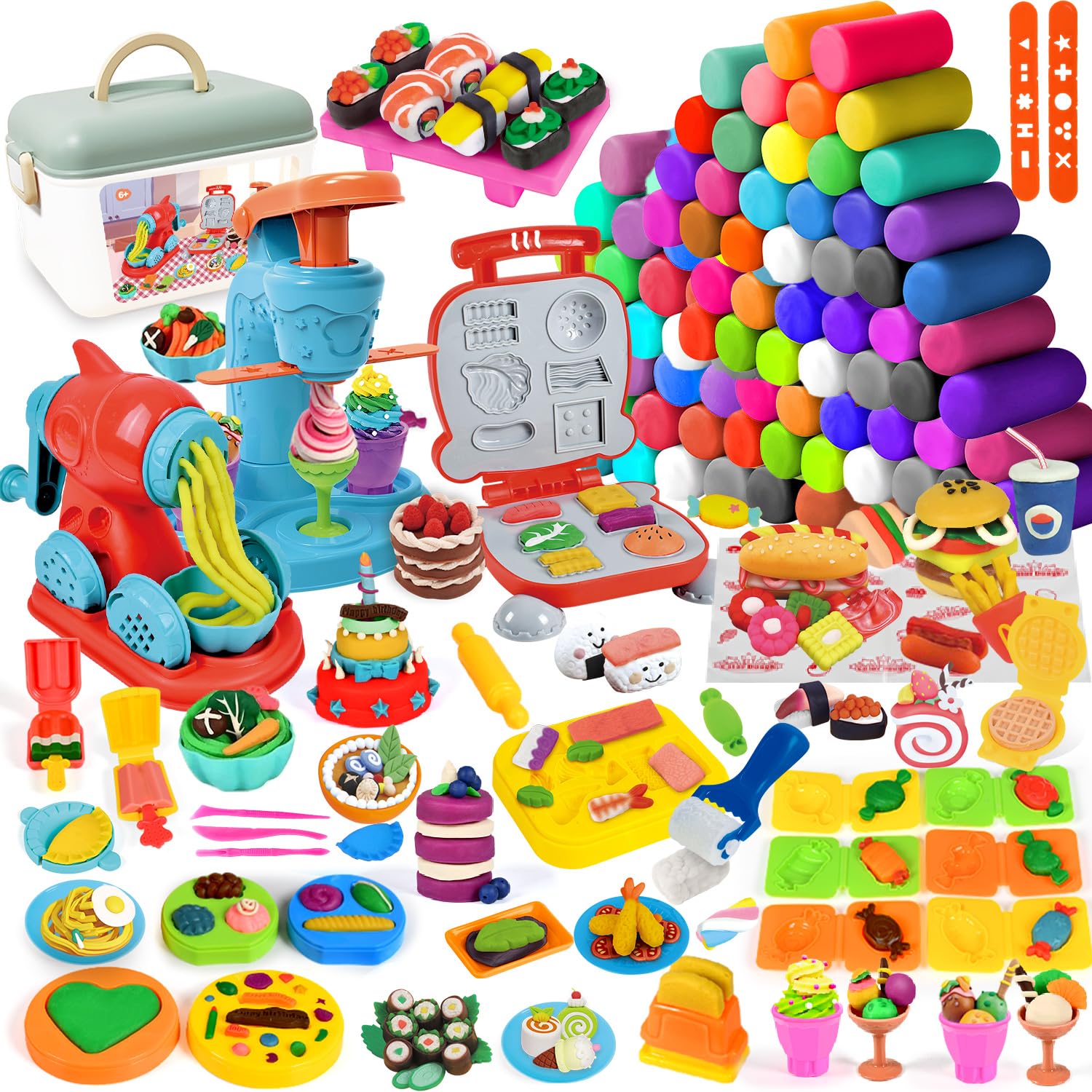 Jecimco 小麦粘土 96個 豪華セット DIY 粘土遊び おもちゃ 子供 手作りツール 男の子 女の子 誕生日プレゼント 室内遊び ねんど おもちゃ