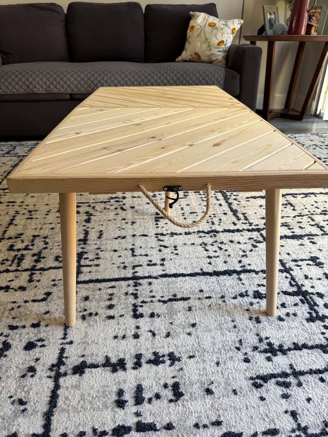 Foldable Wooden Picnic Table, Low Floor Table for Outdoor Parties, Kids Events, Boho Gatherings, Wooden Camping Table, Dining Table