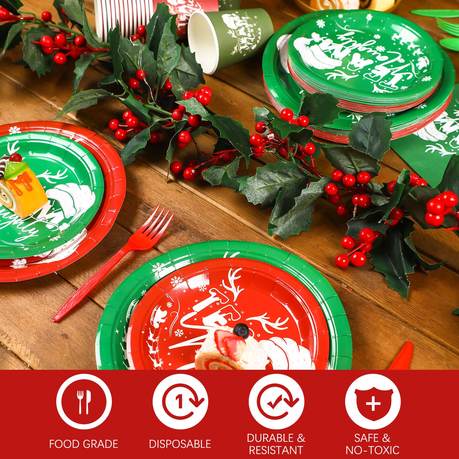 クリスマス24ピースカップ、パンザラ、ディナーざら、大皿 クリスマス24ピースカップ、パンザラ、ディナーざら、大皿
