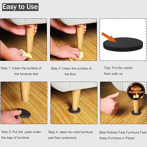 Miniatura 3 de Almohadillas antivibración para lavadora, almohadillas antideslizantes para muebles para suelos de madera dura, protectores de tapones