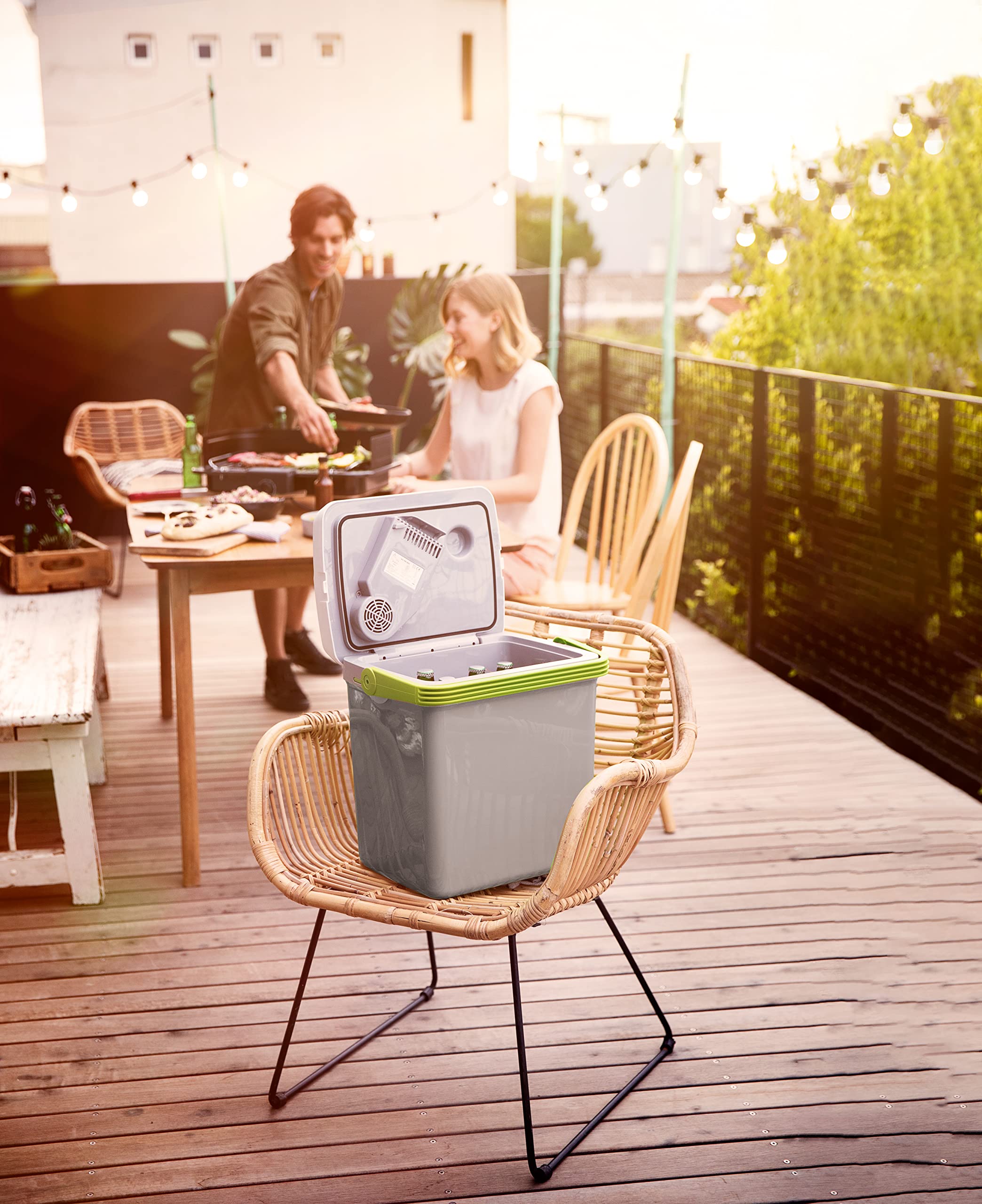 Severin TKB 2925 - Nevera portátil eléctrica con conexión USB, capacidad de 25 l, potencia 58 W, color gris verde