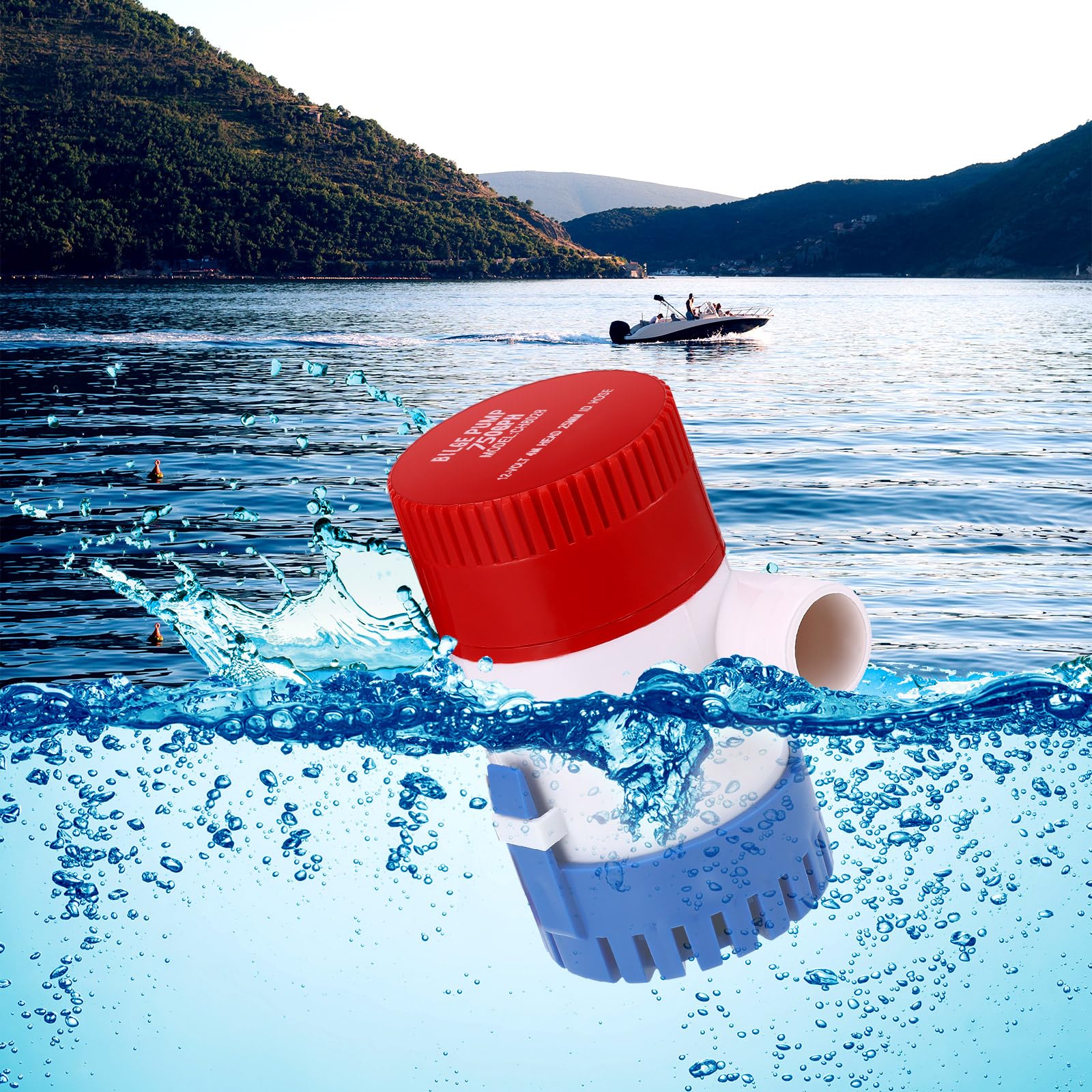 Gisafai 2 bombas de sentina de 12 V sumergibles para barco, bomba de agua de sentina eléctrica de bajo ruido, automática, no automática, para tanque de agua, estanque, piscina, yate, RVS (clásico, 750