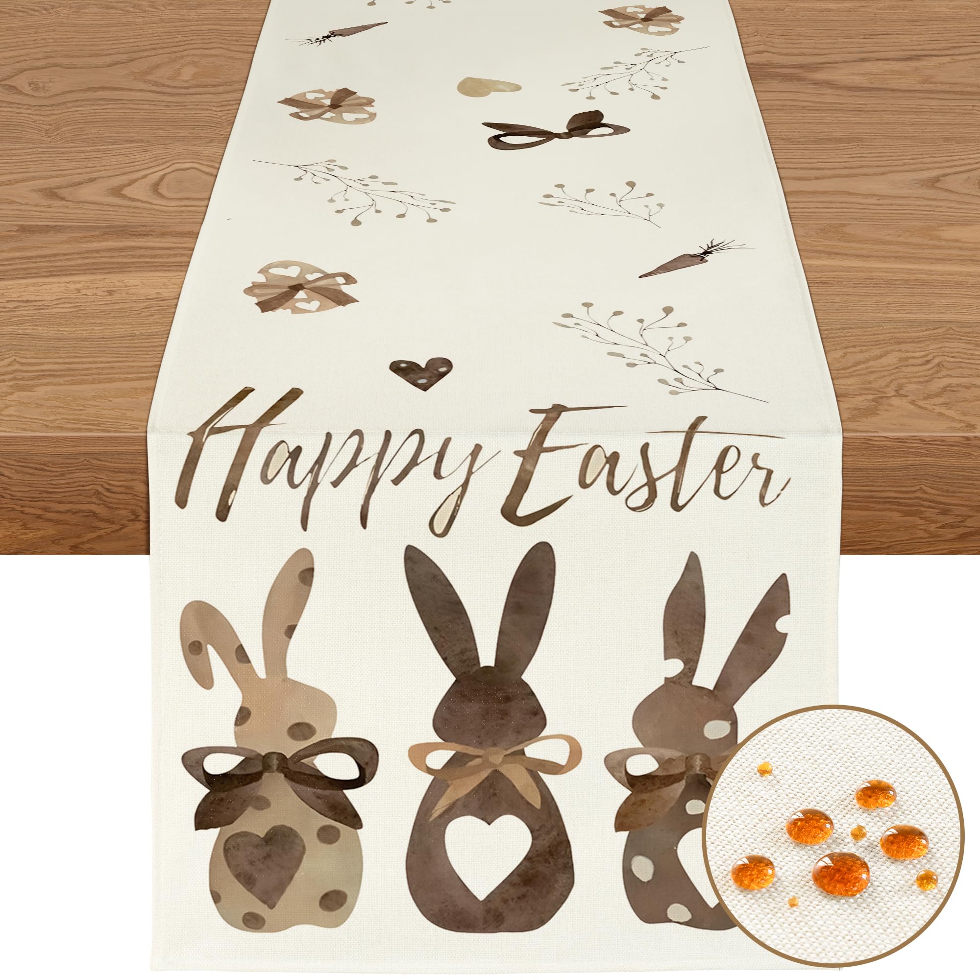 YCOLL Osterdeko Tischläufer Ostern Tischläufer Frühling Osterdeko Modern Ostertischläufer für Drinnen und Draußen Party Küche Esstisch Ostertischdecke Deko Frühling