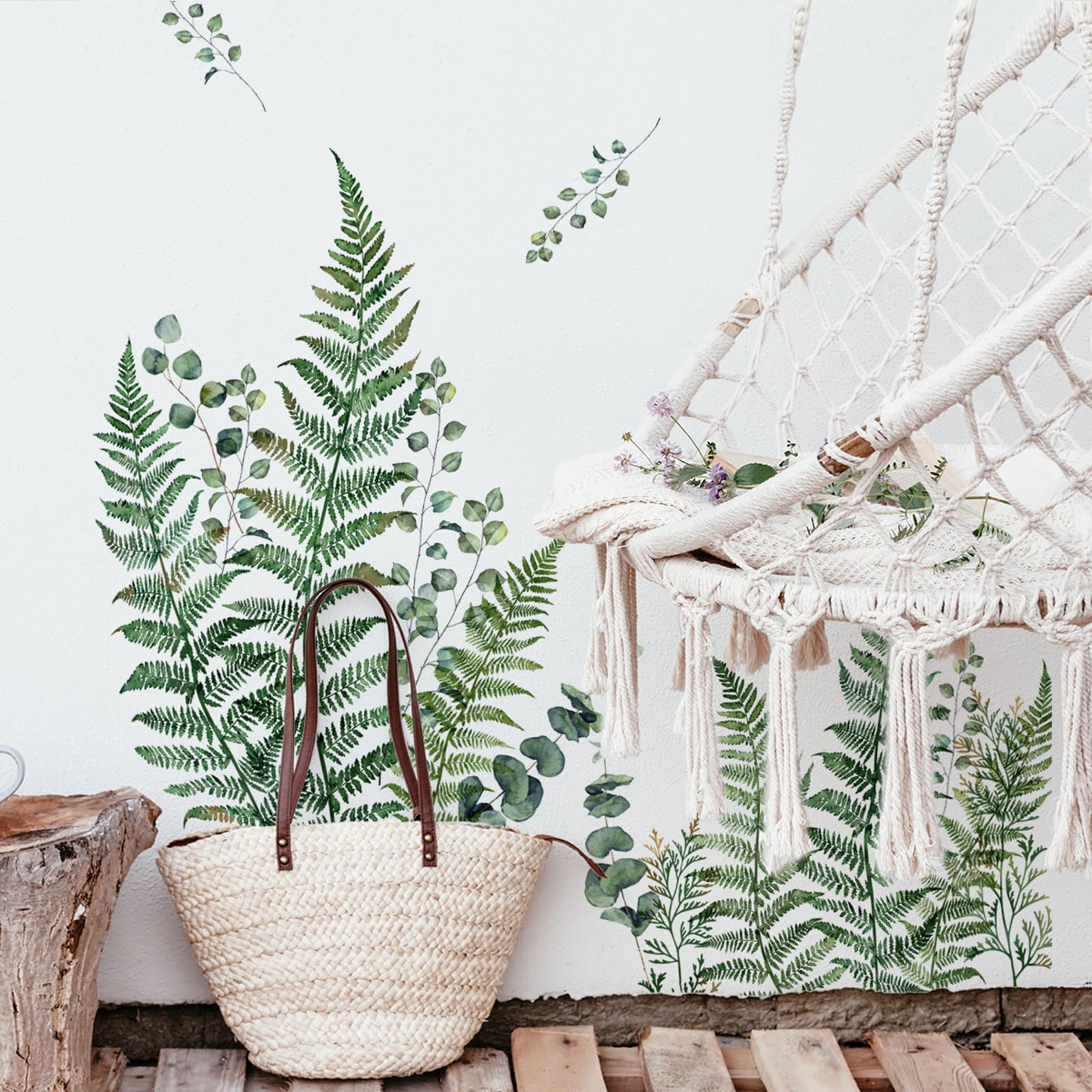 Traziewell Green Leaf Wall Stickers Wall Stickers for Kitchen Leaf Wall