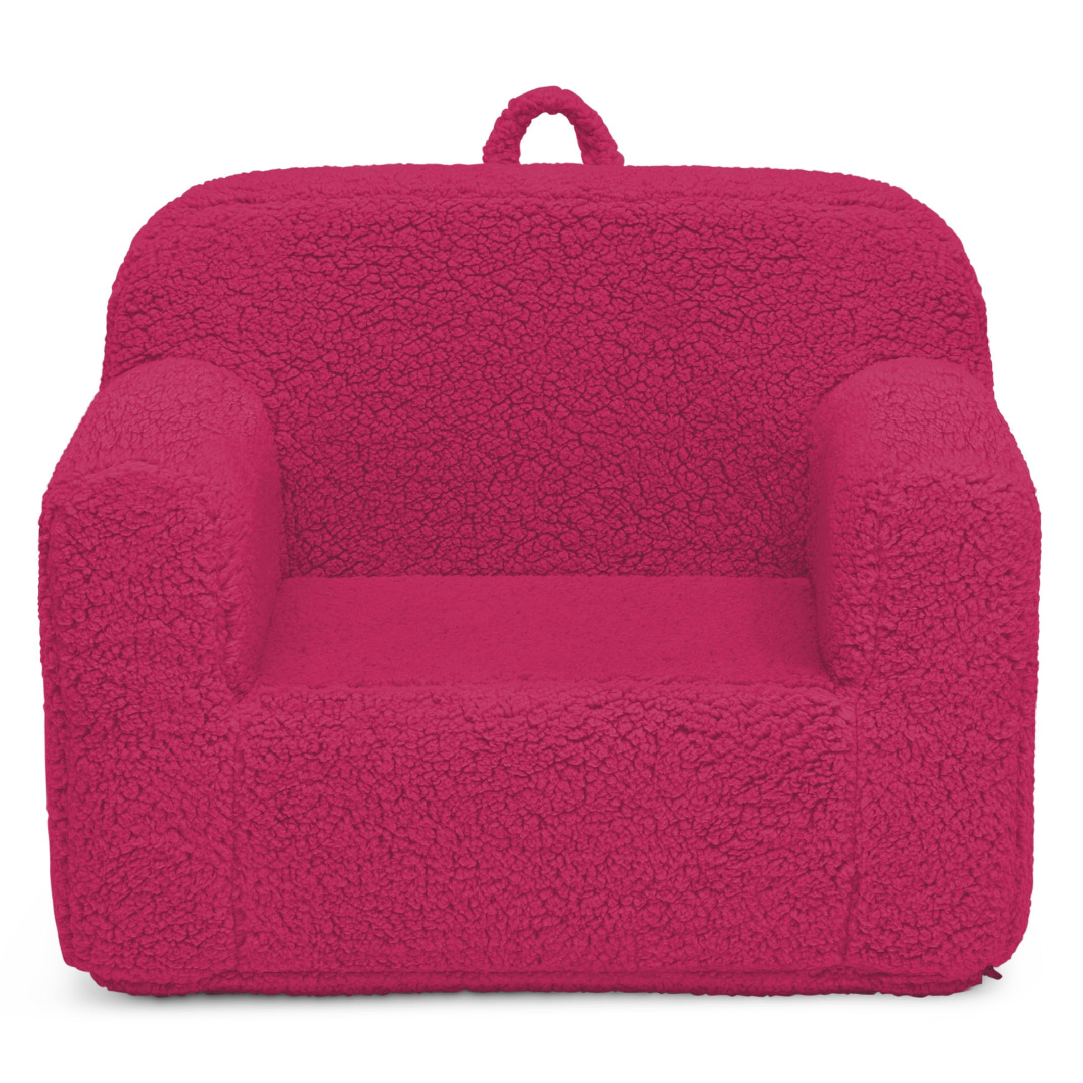 Delta Children Sherpa Cozee Chair - Foam Kids Chair for Ages 18 Months and Up, Hot Pink