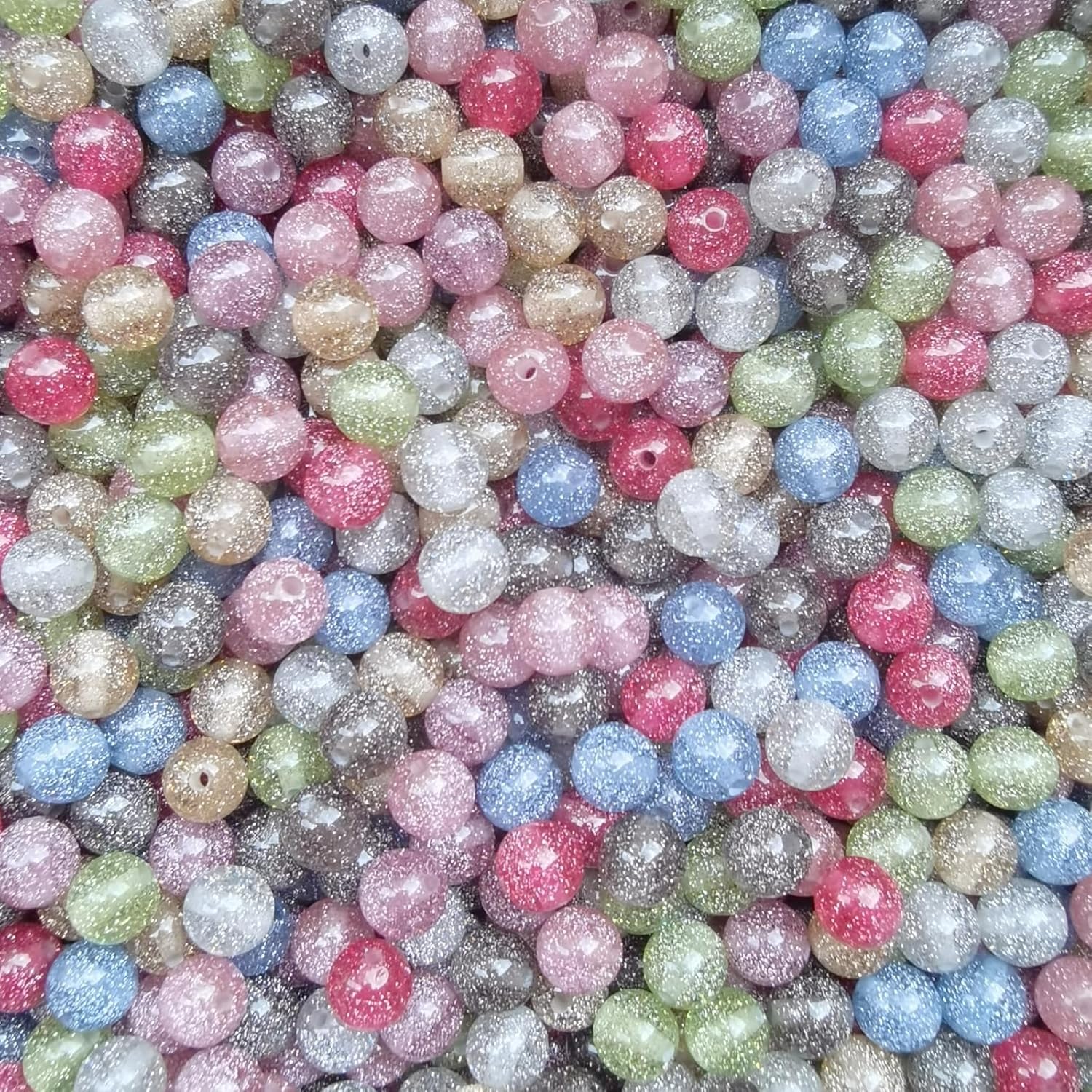 Xeahung 120PCS Acrylic Crystal Glitter Beads Round Colorful Beads Charms for Jewelry Making Bracelets Earring Necklace Beading DIY Art Craft Projects Christmas Ornament Birthday Gifts (10mm) - Image 7