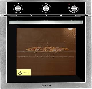 Faber 80L Built-in Oven with Rotisserie|6 Cooking Functions(Light, Grill, Conventional, Convection with Fan),Top Heat, Fa...
