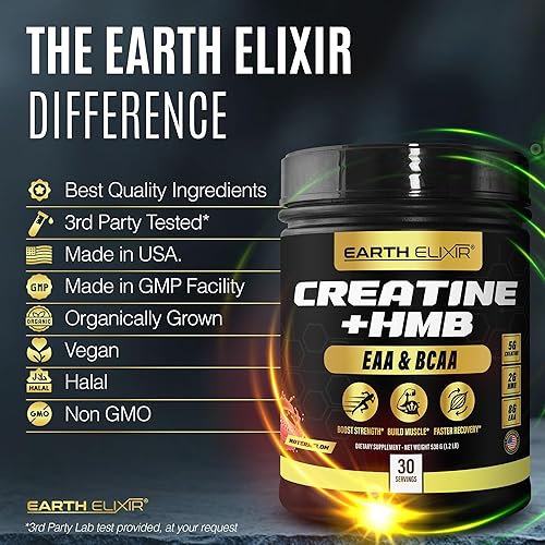 Miniatura 6 de Suplementos de creatina HMB para hombres y mujeres con aminoácidos esenciales  Mezcla de polvo EAA y BCAA  Monohidrato de creatina en polvo y HMB