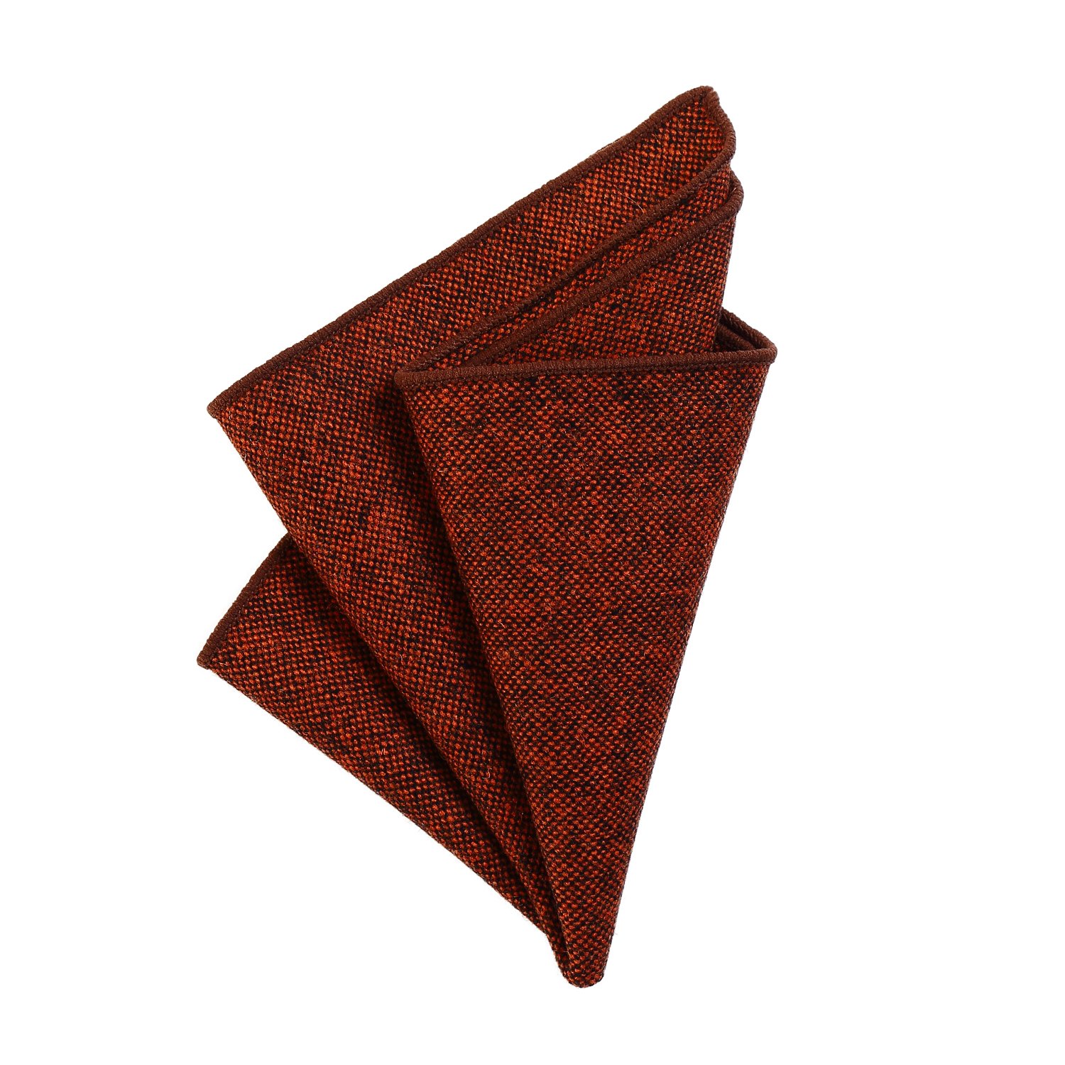 Dondon Men's Orange ' Pocket Handkerchief 23 X 23 Cm Self-Folding Cotton Tweed Style Monochrome