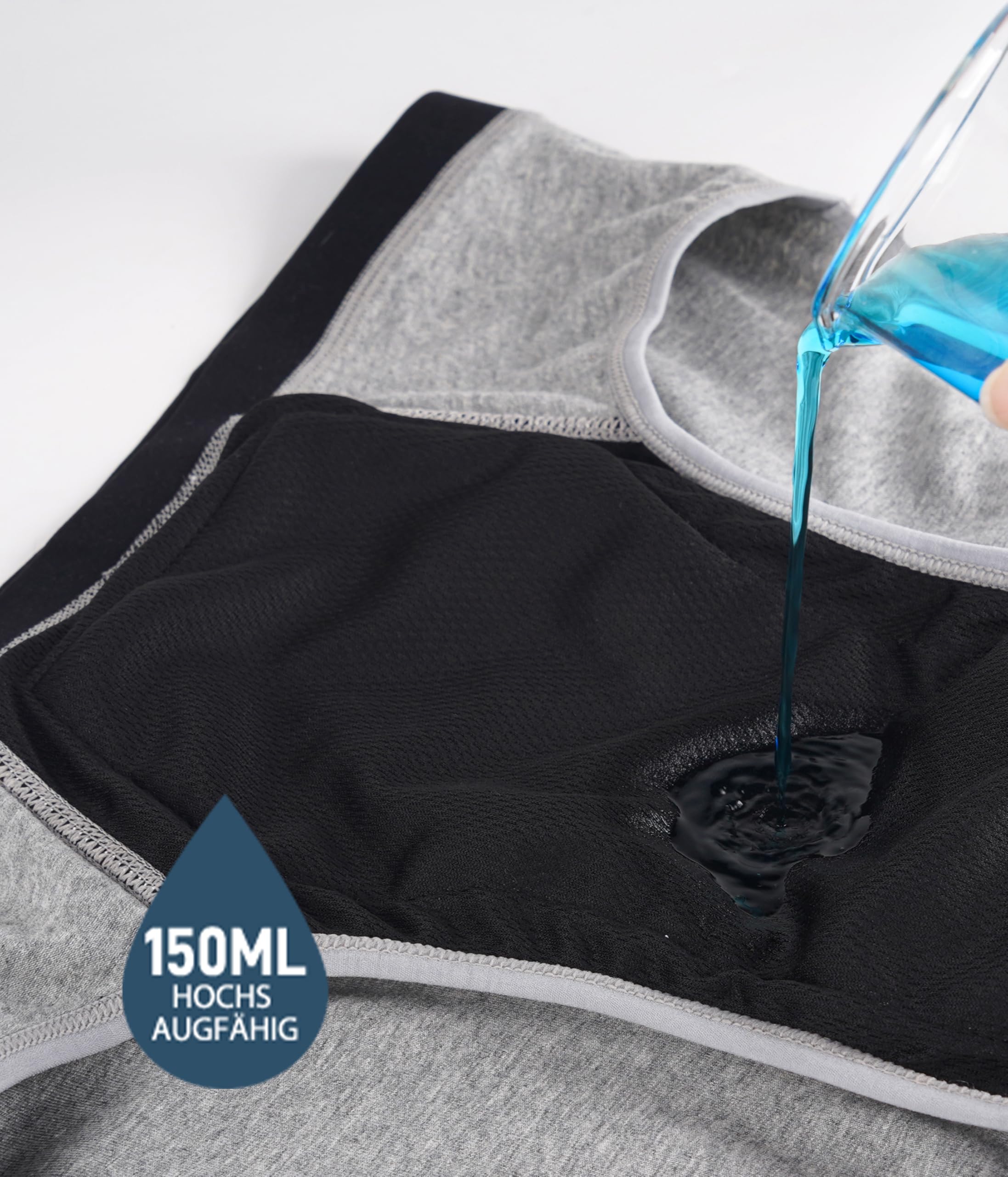 Inkontinenz Pants Männer 5 Pack,150ML Saugfähige Waschbare Baumwolle Inkontinenz Boxershorts Herren,Wiederverwendbare Auslaufsichere Unterhosen,Geruchshemmende Unterwäsche(Multicolor01, M)