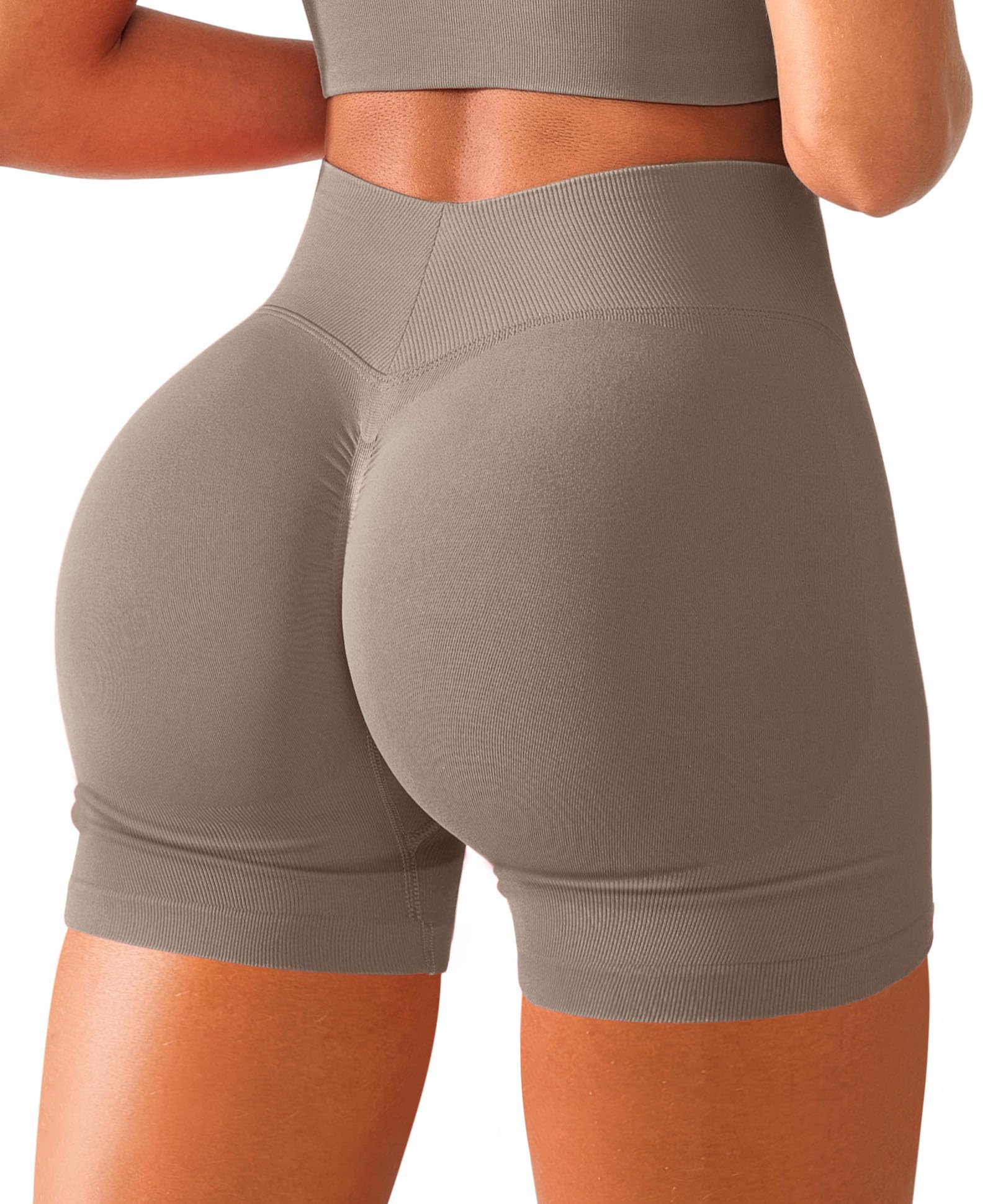 BRXL Scrunch Butt Lifting Shorts for Women V Back Seamless 5" High Waist Workout Gym Compression Spandex Impact Shorts