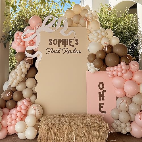 Miniatura 3 de Globo de vaquera con estampado de vaca para fiesta de estilo retro, color rosa, marrón, marrón, café, beige, arena, blanco, marfil, nude, retro, con