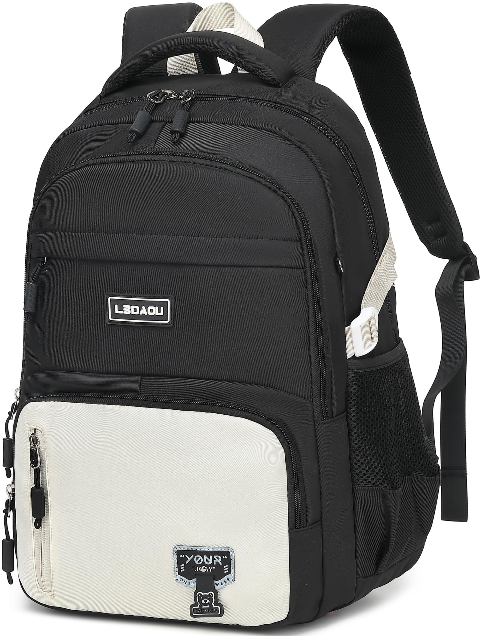 LEDAOU Laptop Backpack 15.6 Inch School College Backpack Large Middle High School Bookbags for Teens Girls Women Work Travel(Black)