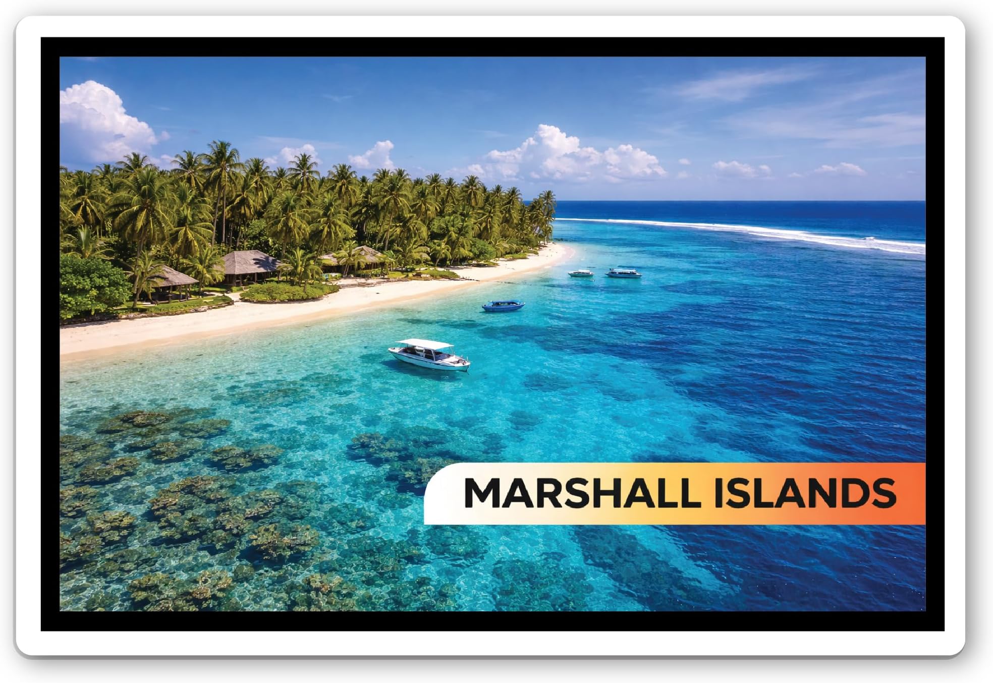 Decorative Acrylic Fridge Magnet Alphabet M Country Names for Home and Office Display Pack of 1 (Marshall Islands, 4x3 inch)