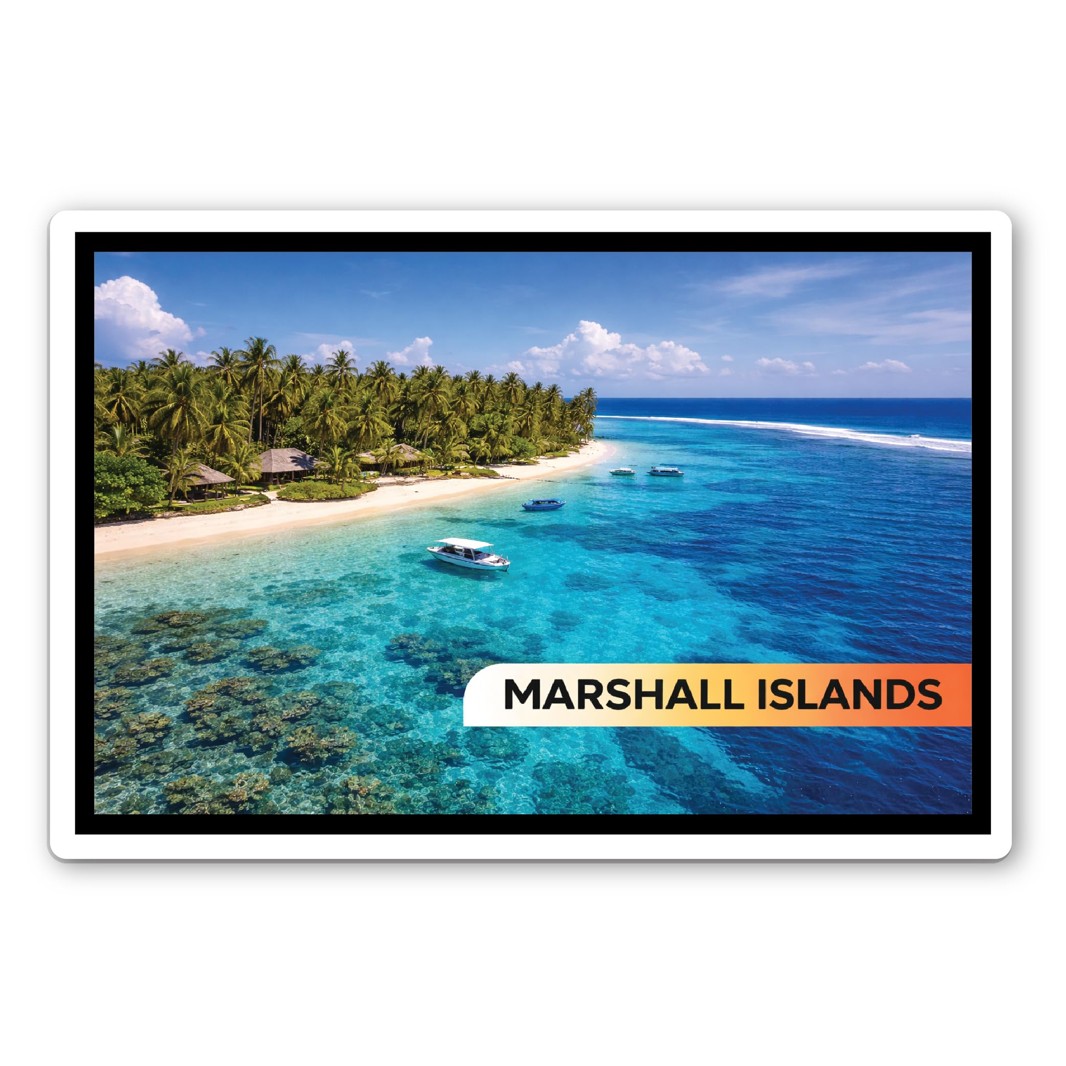 Decorative Acrylic Fridge Magnet Alphabet M Country Names for Home and Office Display Pack of 1 (Marshall Islands, 4x3 inch)