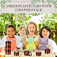 Vista 5 de Tanlade 100 Pcs 4 oz Amber Plastic Cosmetic Jars with Lids Empty Leak Proof Container Refillable Cosmetic Jars Airtight for Cream, Lotion, Powder