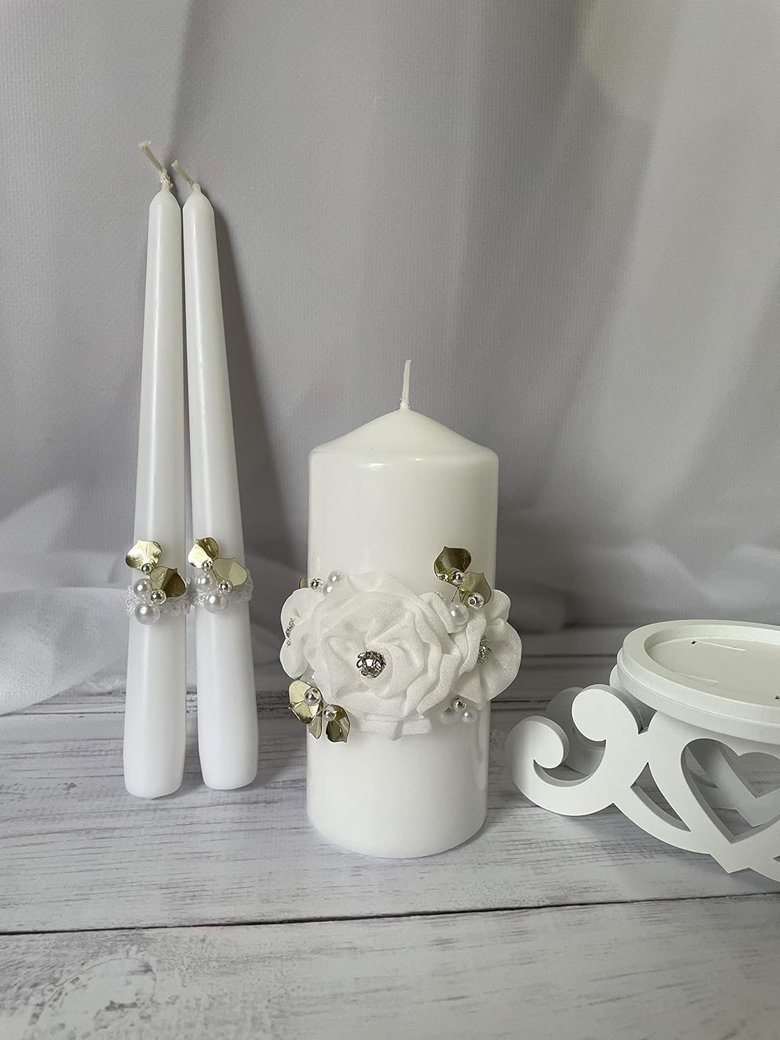 Unity Candle Set for Wedding - Wedding Unity Set for Reception and Ceremony - Candle Sets - 6 Inch Pillar and 2 * 10 Inch Tapers