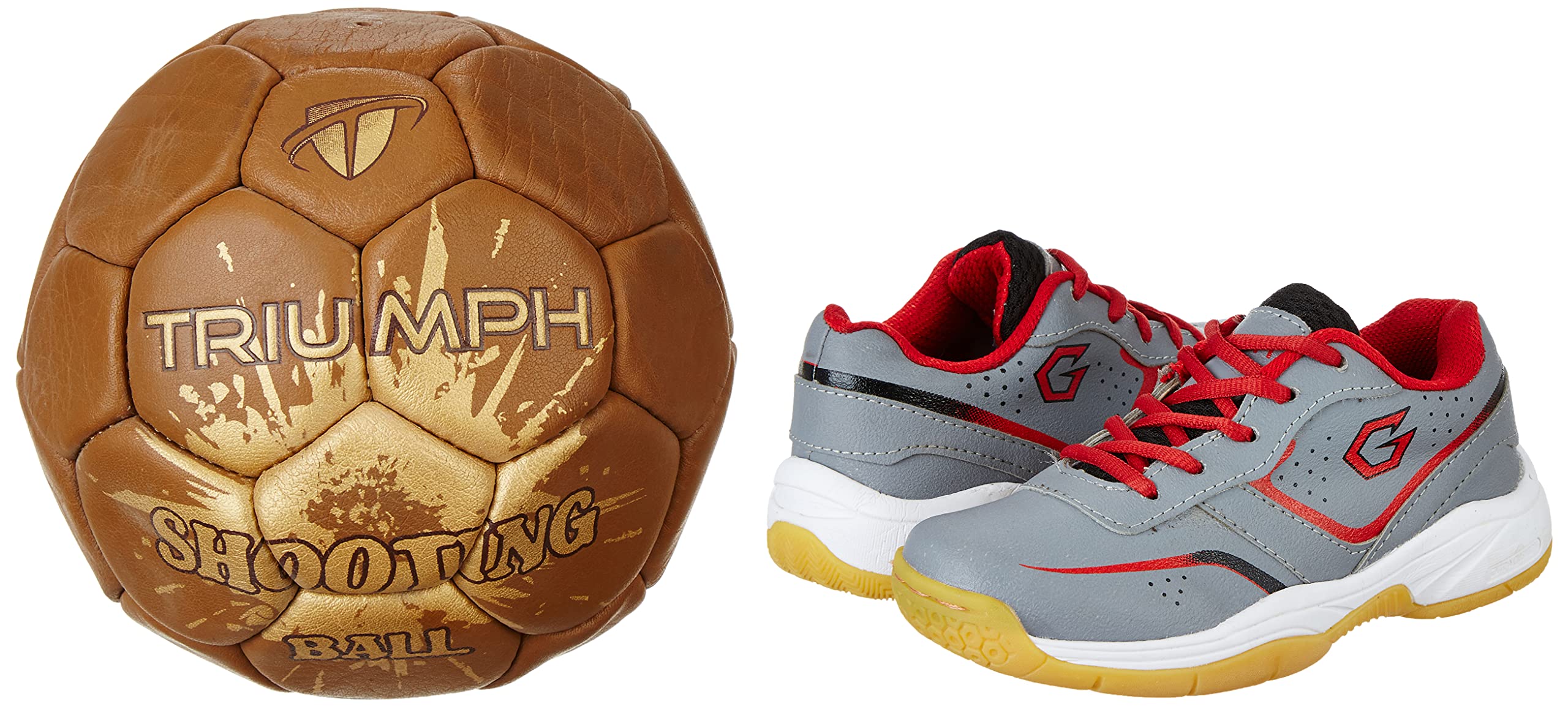 Gowin Court Shoe Smash Grey Red Size 11K with Triumph Shooting Ball Leather-image-13