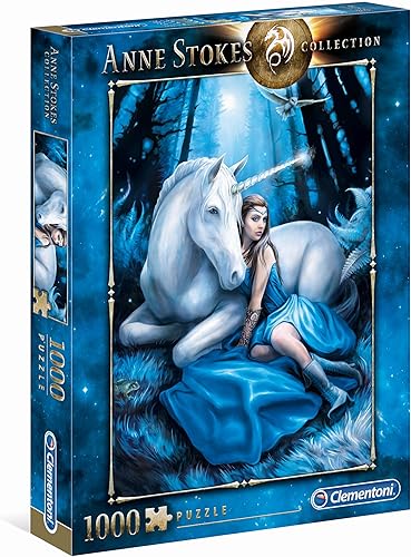 Clementoni - 39462 - Colección Anne Stokes Puzzle para Adultos y Niños - Luna Azul - 1000 Piezas