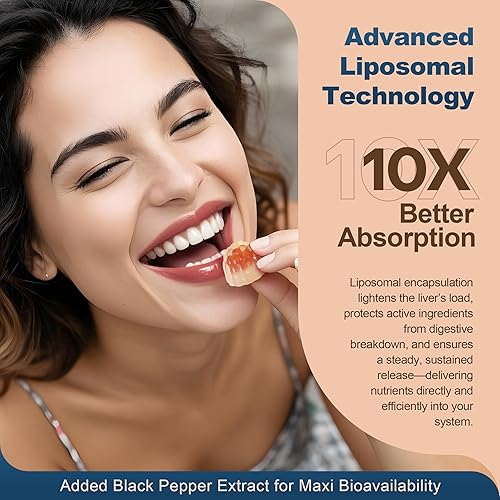 Miniatura 7 de Fisetina liposomal de 200 mg y complejo de resveratrol 500 mg - Longevidad y apoyo a la renovación celular - 98% Fisetina de alta pureza,