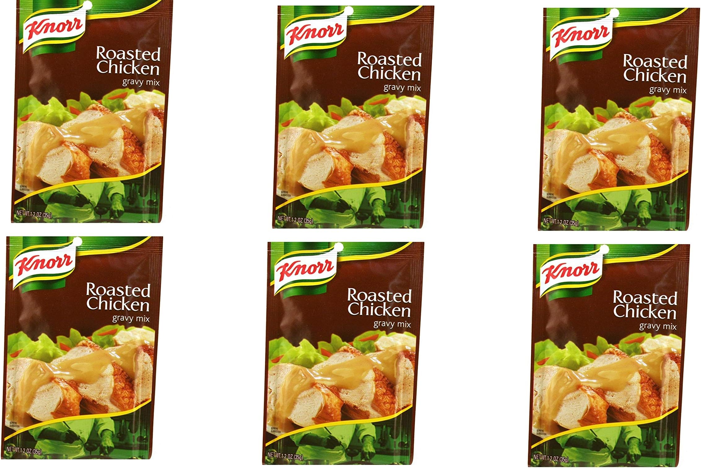 Knorr, Roasted Chicken Gravy Mix - 1.2 Ounce (Pack of 6)