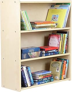 RRI Goods 3-Shelf Bookcase, Montessori Bookshelf and Storage Unit in Birch Plywood, Arts & Crafts Supplies Organizer for Toddlers