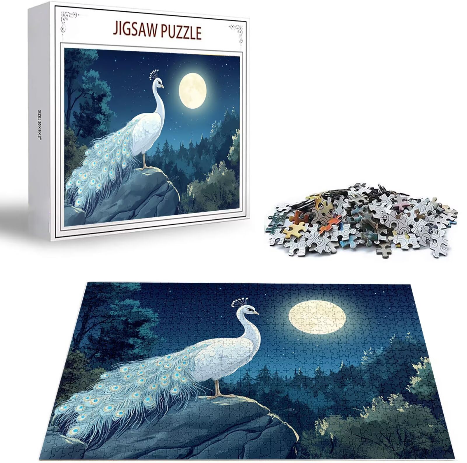Puzzle 4000 Pezzi per Adulti e Ragazzi, 3 4 5 Anni Puzzle Luna 6 7 8 Anni Giochi Educativi Sostenibili Con Motivi Per Adulti Da Gioco in Legno Di Alta Qualità Jigsaw Pavone per Gioco Familiare B-3706
